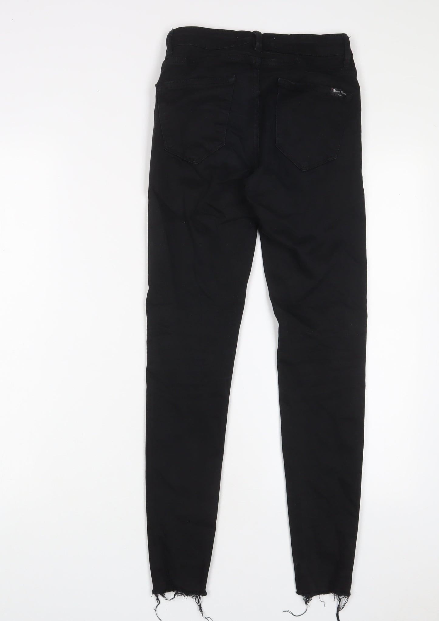 Queen Hearts Womens Black Cotton Skinny Jeans Size XS L27 in Regular Zip