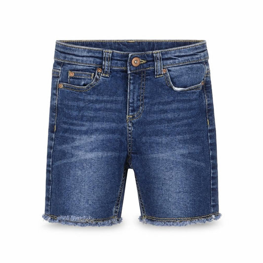 John Lewis Girls Blue Cotton Bermuda Shorts Size 7 Years L6 in Regular Zip
