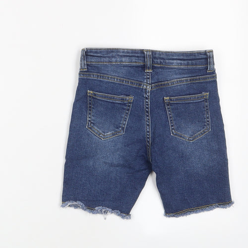 John Lewis Girls Blue Cotton Bermuda Shorts Size 7 Years L6 in Regular Zip