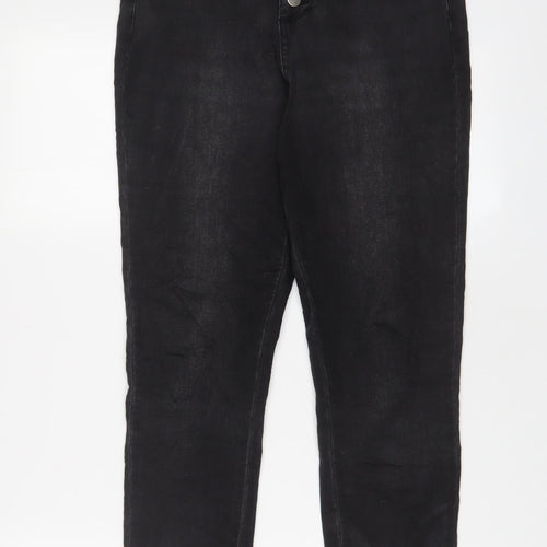Aecupper Womens Grey Cotton Skinny Jeans Size L L30 in Regular Button
