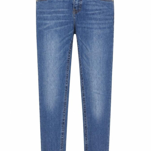 Mango Girls Blue Cotton Skinny Jeans Size 7 Years L20 in Regular Zip - Adjustable waist, Pockets