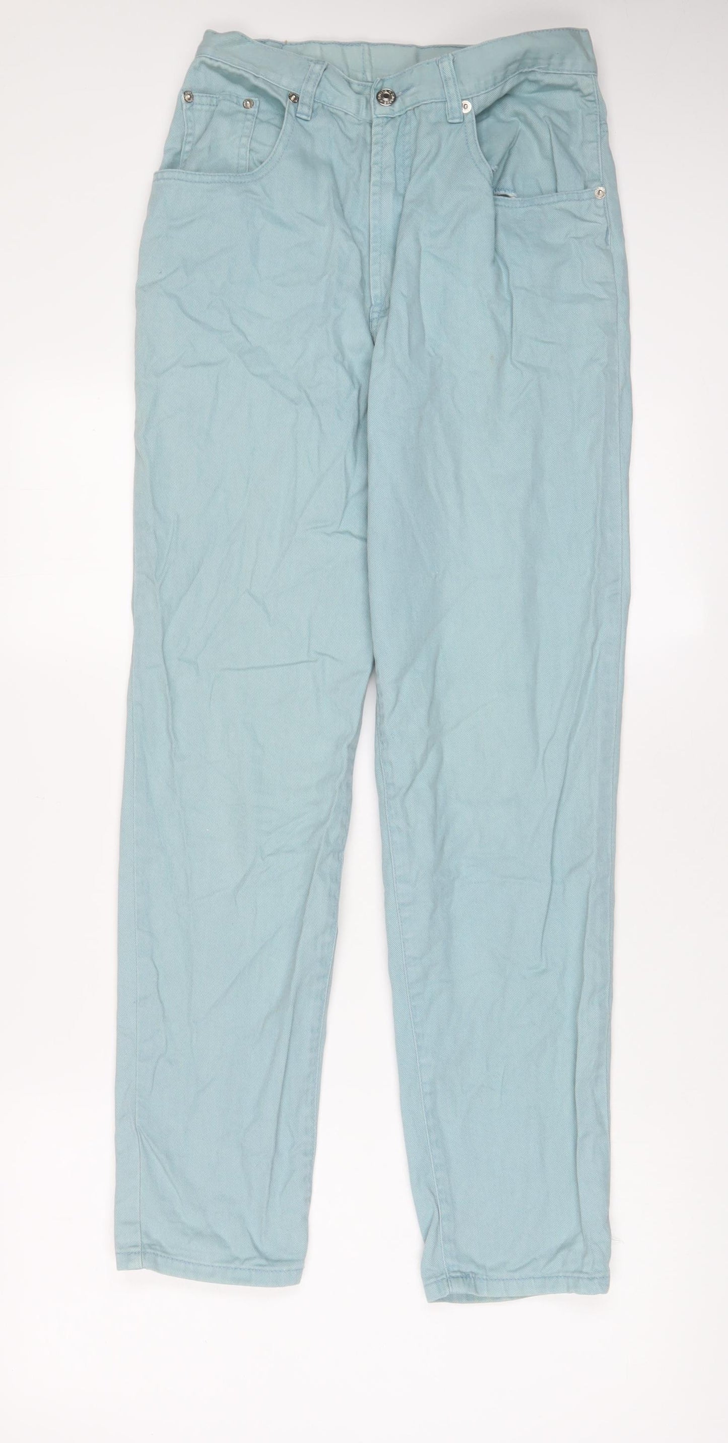 Western Trading Womens Blue Cotton Straight Jeans Size 12 L30 in Regular Zip