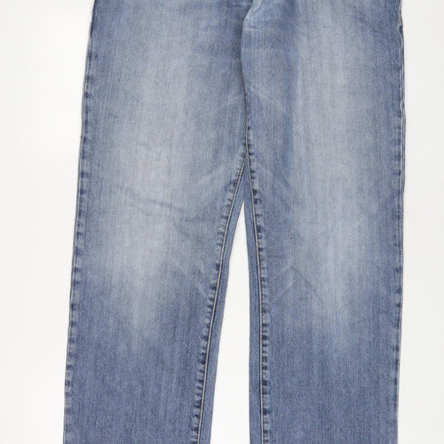 Ben Sherman Mens Blue Cotton Straight Jeans Size 34 in L33 in Regular Zip - Long Leg, Pockets