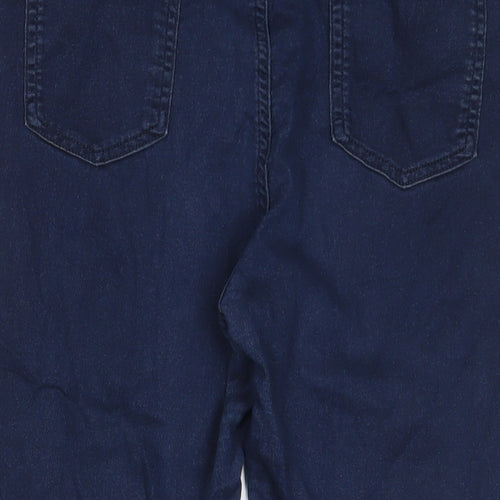 Marks and Spencer Womens Blue Cotton Cropped Jeans Size 16 L22 in Regular Zip