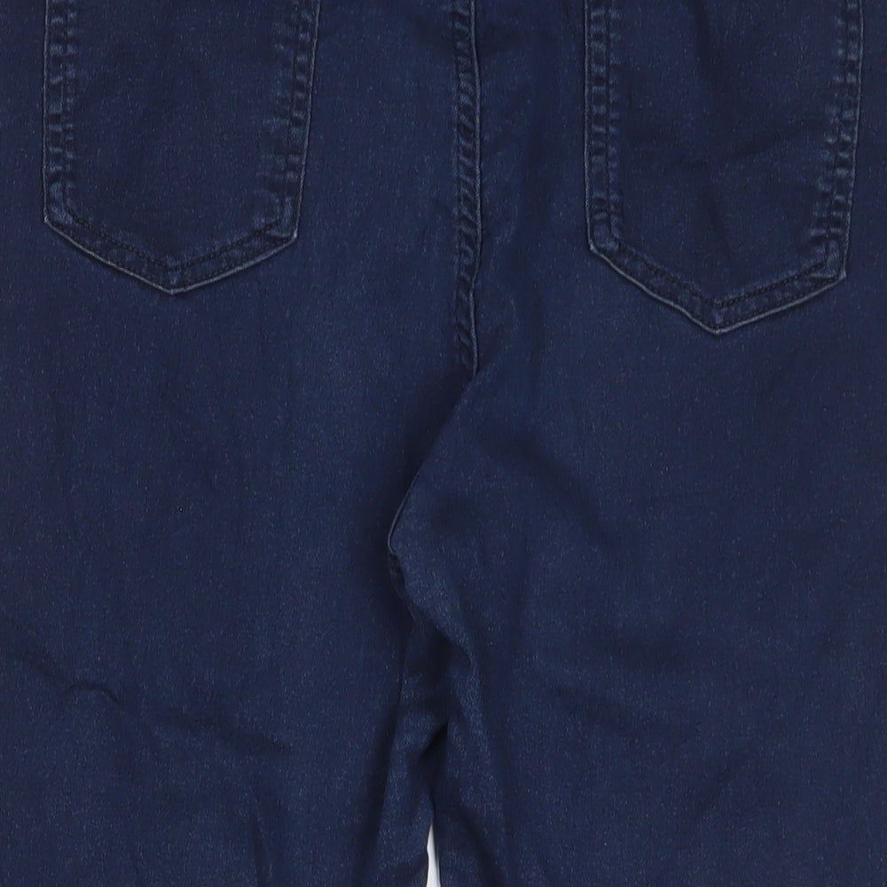 Marks and Spencer Womens Blue Cotton Cropped Jeans Size 16 L22 in Regular Zip