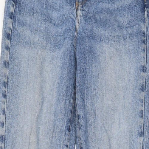 New Look Womens Black Cotton Mom Jeans Size 8 L29 in Regular Zip