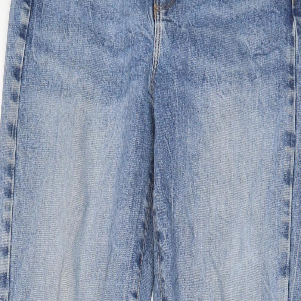 New Look Womens Black Cotton Mom Jeans Size 8 L29 in Regular Zip