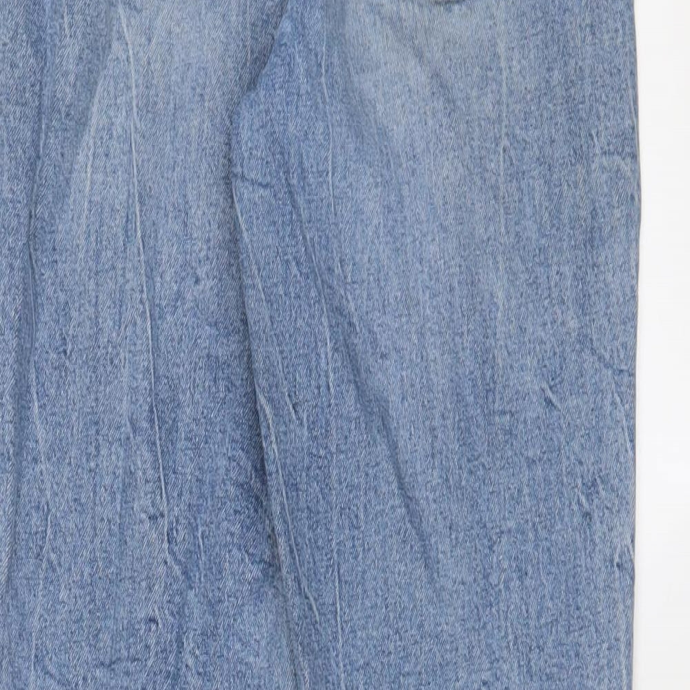 New Look Womens Black Cotton Mom Jeans Size 8 L29 in Regular Zip