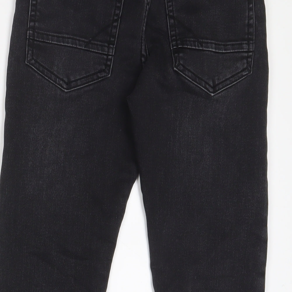 F&F Boys Grey Cotton Skinny Jeans Size 9-10 Years L23 in Regular Zip - Adjustable waist, Pockets