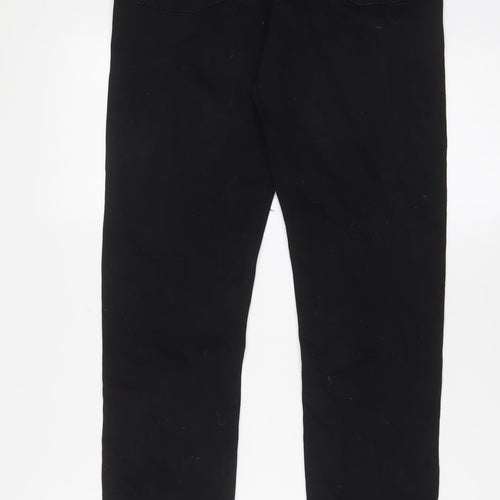 ASOS Mens Black Cotton Straight Jeans Size 30 in L32 in Regular Zip