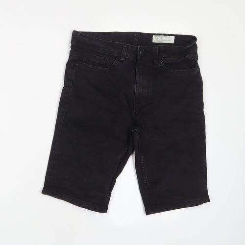 Peacocks Mens Grey Cotton Bermuda Shorts Size 30 in L10 in Regular Zip