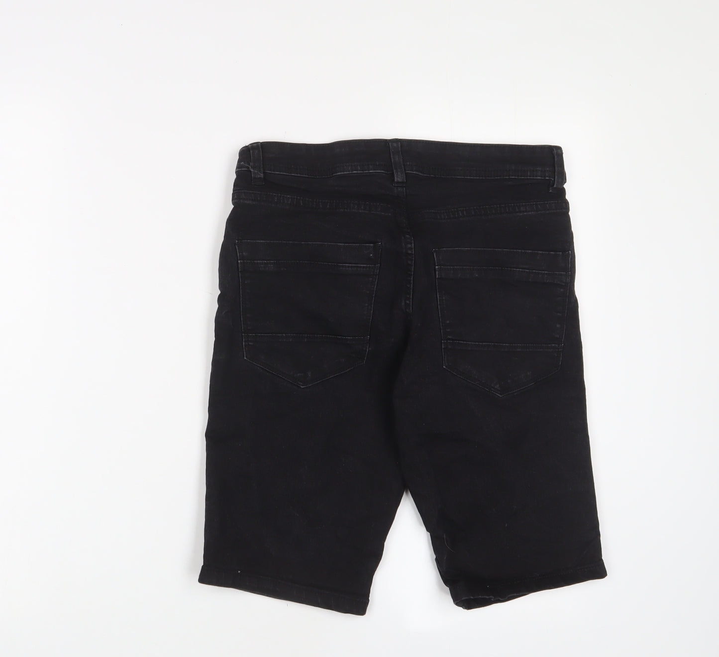Peacocks Mens Grey Cotton Bermuda Shorts Size 30 in L10 in Regular Zip
