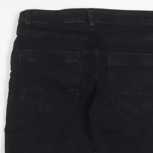 Peacocks Mens Grey Cotton Bermuda Shorts Size 30 in L10 in Regular Zip
