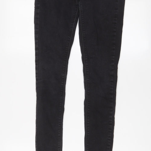 Oasis Womens Grey Cotton Skinny Jeans Size 10 L28 in Regular Zip