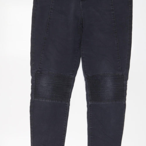 NEXT Womens Grey Cotton Skinny Jeans Size 12 L29 in Regular Zip