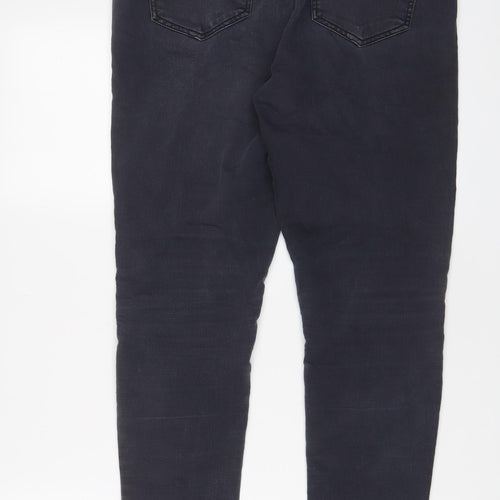 NEXT Womens Grey Cotton Skinny Jeans Size 12 L29 in Regular Zip