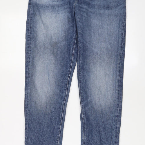ASOS Mens Blue Cotton Tapered Jeans Size 28 in L30 in Regular Zip