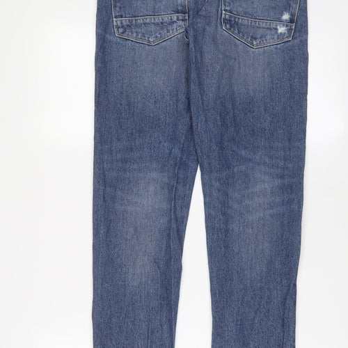 ASOS Mens Blue Cotton Tapered Jeans Size 28 in L30 in Regular Zip