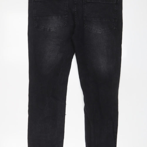 Night Addict Womens Black Cotton Straight Jeans Size 34 in L28 in Regular Zip