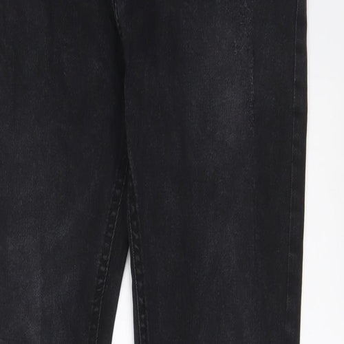 Night Addict Womens Black Cotton Straight Jeans Size 34 in L28 in Regular Zip