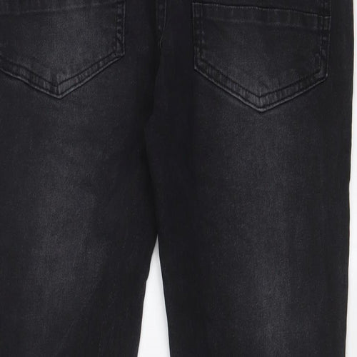 Night Addict Womens Black Cotton Straight Jeans Size 34 in L28 in Regular Zip
