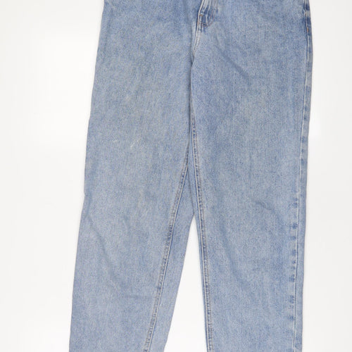 Denim & Co. Womens Blue Cotton Straight Jeans Size 10 L28 in Regular Zip
