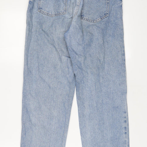 Denim & Co. Womens Blue Cotton Straight Jeans Size 10 L28 in Regular Zip