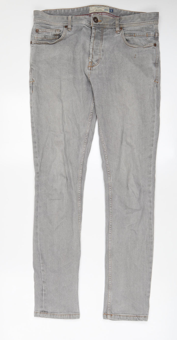 NEXT Mens Red Cotton Skinny Jeans Size 30 in L31 in Regular Button