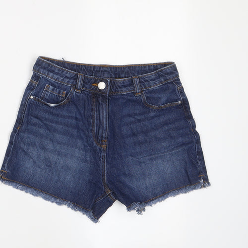 NEXT Girls Blue Cotton Bermuda Shorts Size 11 Years L3 in Regular Zip