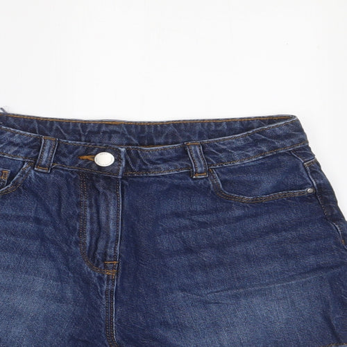 NEXT Girls Blue Cotton Bermuda Shorts Size 11 Years L3 in Regular Zip