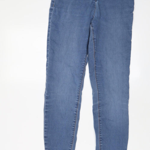 Papaya Womens Blue Cotton Skinny Jeans Size 10 L28 in Regular Zip