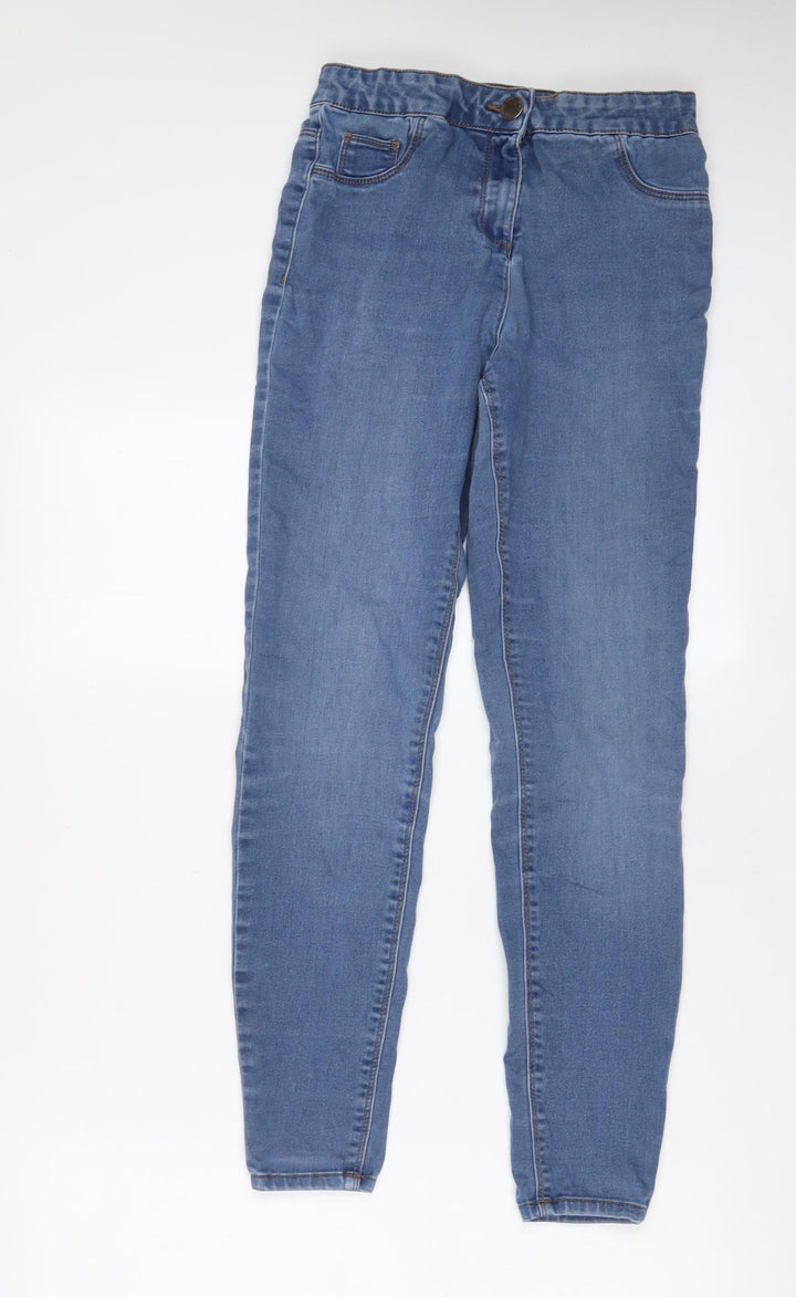 Papaya Womens Blue Cotton Skinny Jeans Size 10 L28 in Regular Zip
