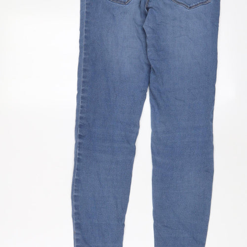 Papaya Womens Blue Cotton Skinny Jeans Size 10 L28 in Regular Zip