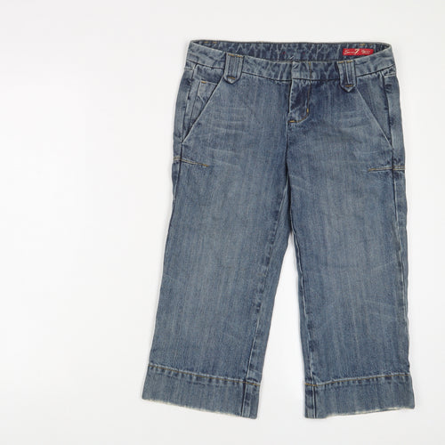 Seven7 Womens Blue Cotton Cropped Jeans Size 25 in L20 in Regular Hook & Eye