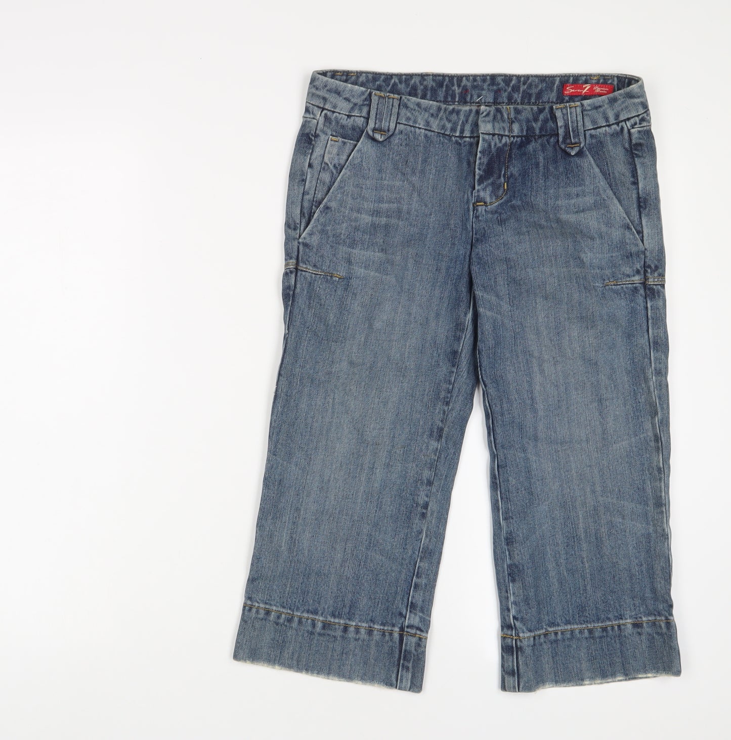 Seven7 Womens Blue Cotton Cropped Jeans Size 25 in L20 in Regular Hook & Eye