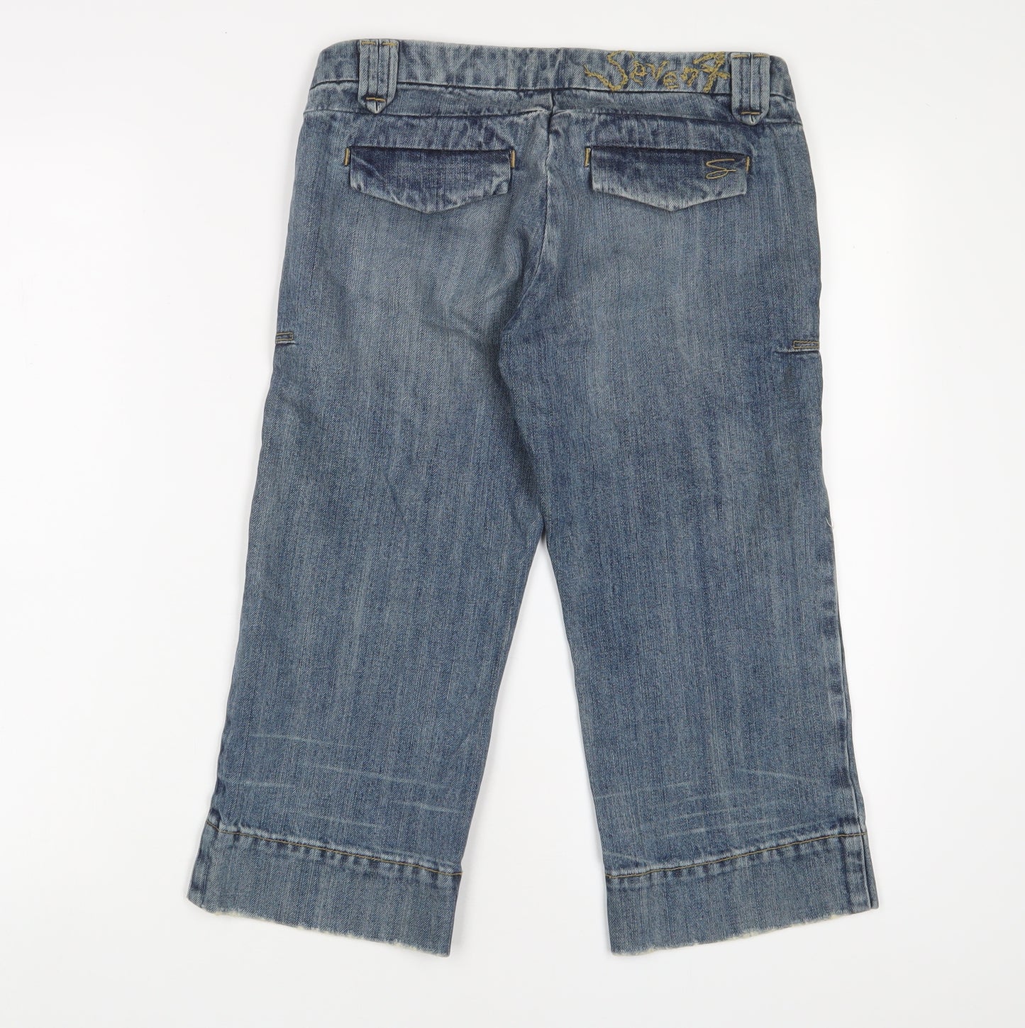 Seven7 Womens Blue Cotton Cropped Jeans Size 25 in L20 in Regular Hook & Eye
