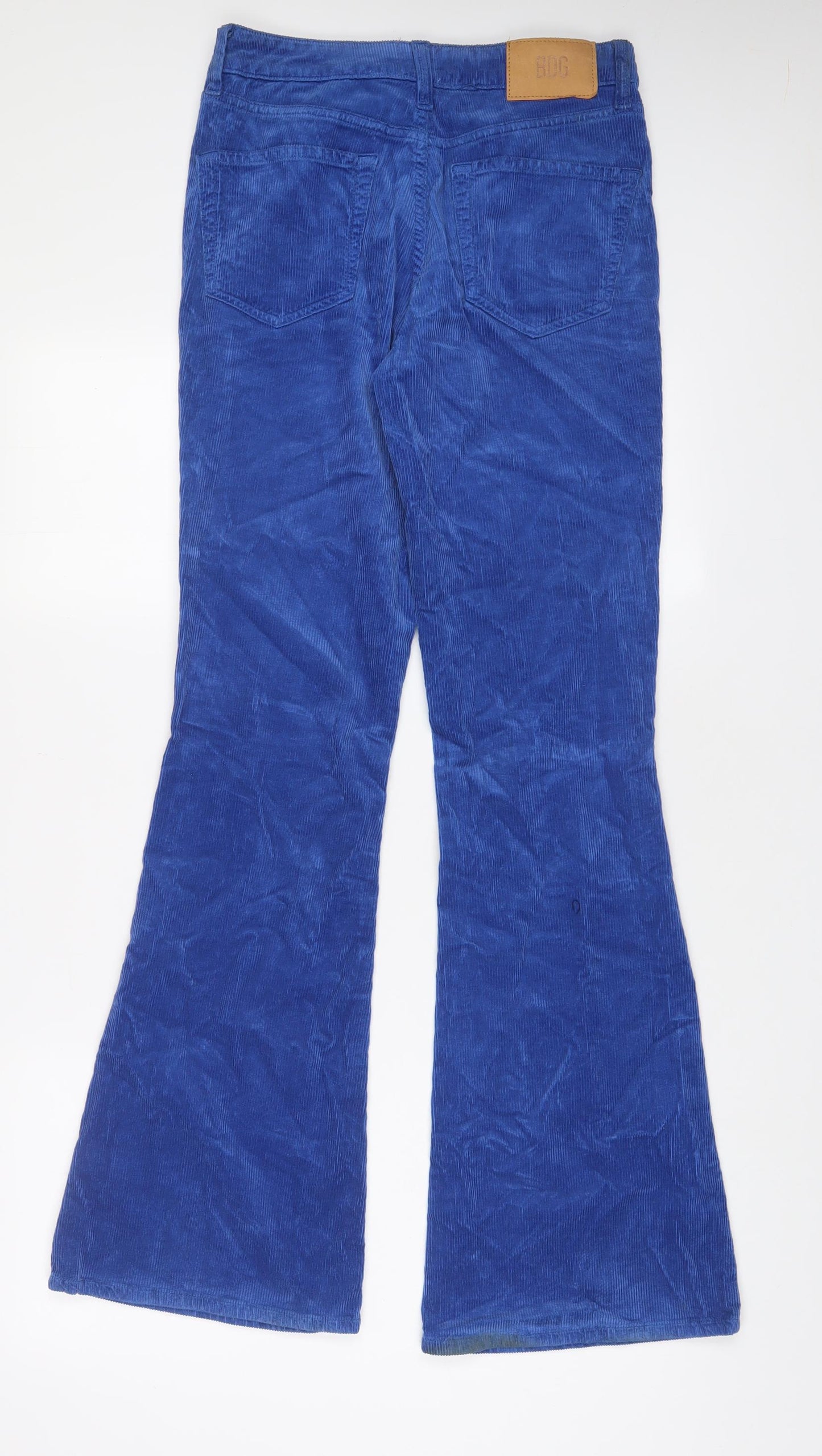 BDG Womens Blue Cotton Trousers Size 27 in L34 in Regular Zip