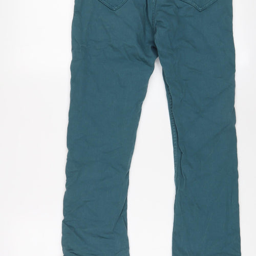 Fat Face Womens Blue Cotton Cropped Jeans Size 10 L24 in Regular Zip