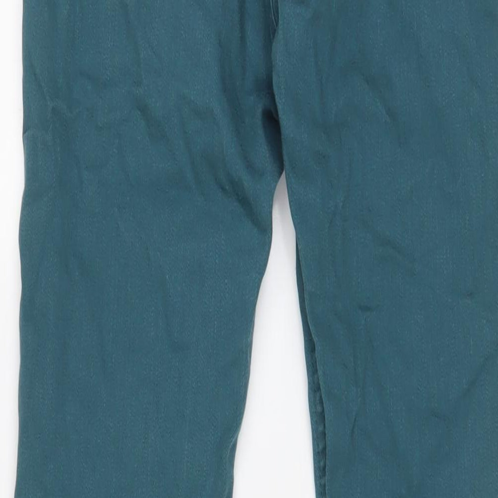 Fat Face Womens Blue Cotton Cropped Jeans Size 10 L24 in Regular Zip