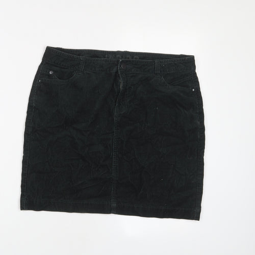 Indigo Womens Green Cotton A-Line Skirt Size 10 Zip