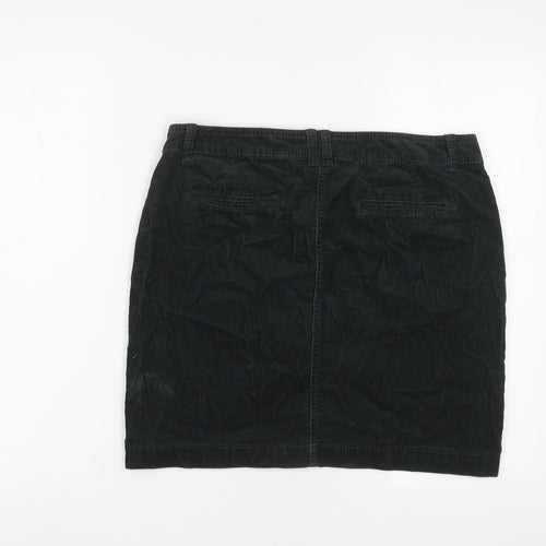 Indigo Womens Green Cotton A-Line Skirt Size 10 Zip