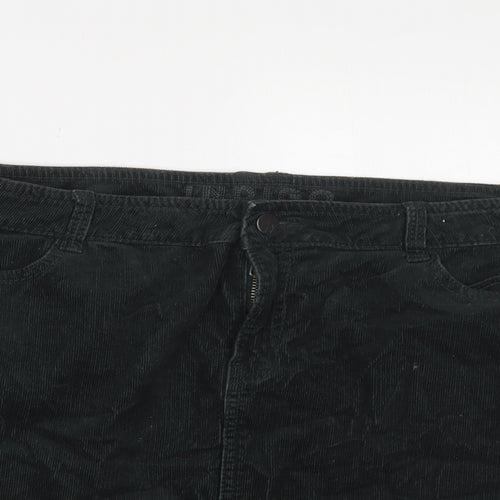 Indigo Womens Green Cotton A-Line Skirt Size 10 Zip