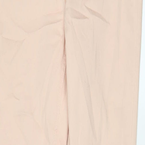 M&Co Womens Pink Cotton Skinny Jeans Size 14 L31 in Regular Zip