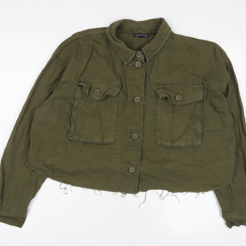 Topshop Womens Green Jacket Size M Button