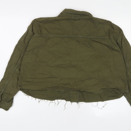 Topshop Womens Green Jacket Size M Button