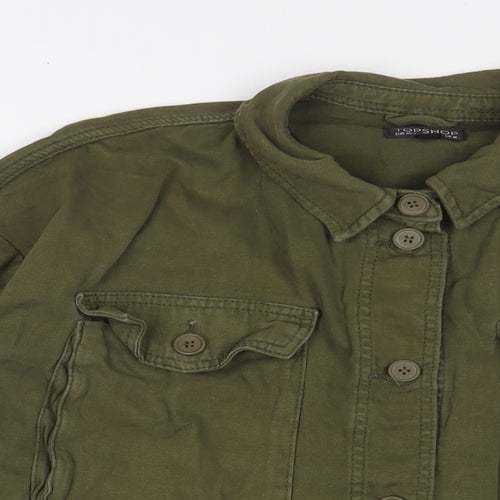 Topshop Womens Green Jacket Size M Button