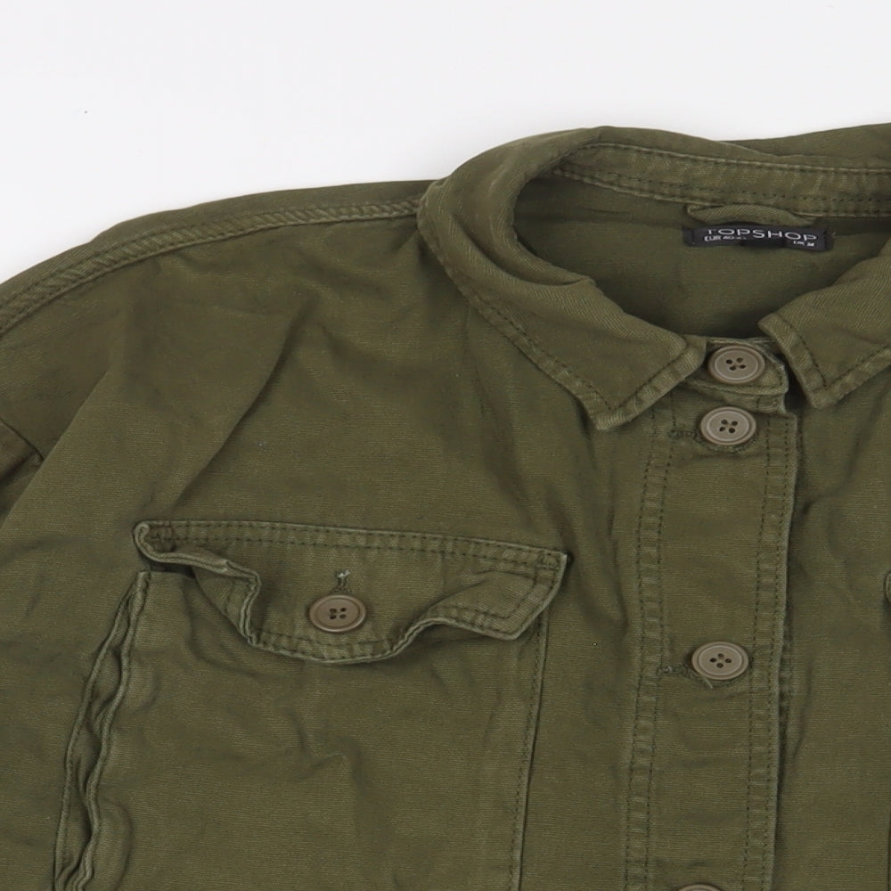 Topshop Womens Green Jacket Size M Button