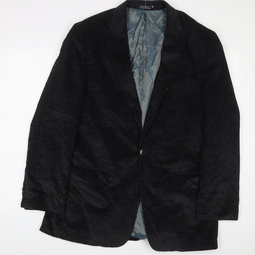 Moores Mens Black Polyester Jacket Suit Jacket Size 42 Regular