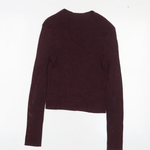 New Look Girls Purple Crew Neck Cotton Pullover Jumper Size 12-13 Years Pullover