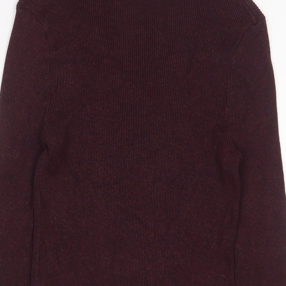 New Look Girls Purple Crew Neck Cotton Pullover Jumper Size 12-13 Years Pullover